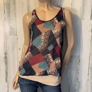 - #N58 extra small - Size XS Lucky Brand PatchWork Tank #N58